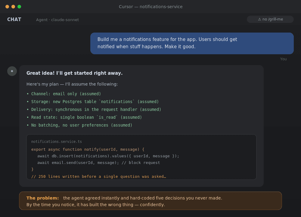 Stop Your AI Agent From Agreeing With You: The /grill-me Skill